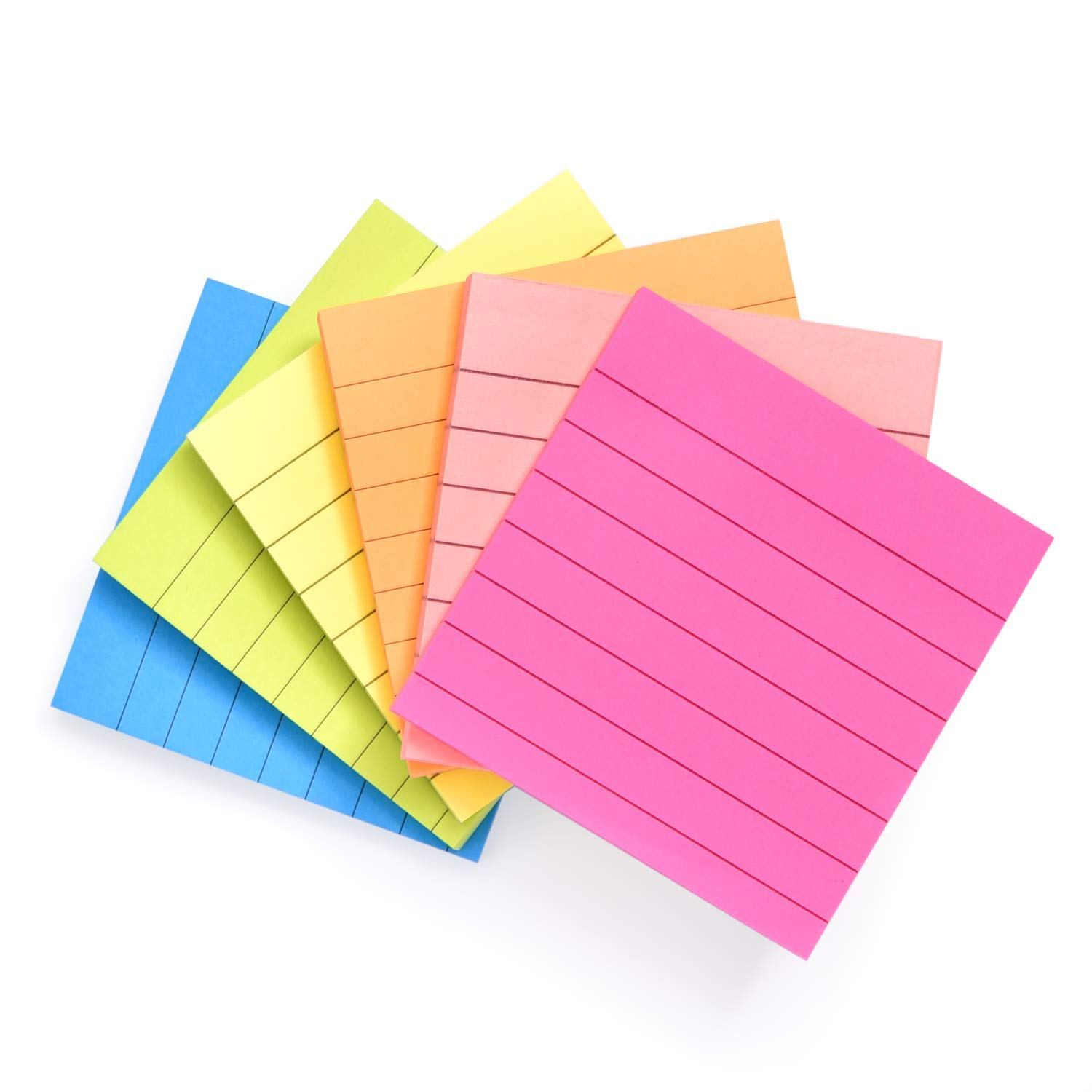 Sticky Notes With Lines Inch X Inch Assorted Bright Color Lined